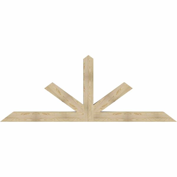 Ekena Millwork Saratoga Rough Sawn Timber Gable Bracket, Douglas Fir, 108"W x 40"H x 6"D x 6"F, 9/12 Pitch GBW108X40X0606SAR00RDF - main